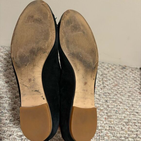 Shoes of Prey Black Suede Leather Bow Ballet Flat- Size 8.5 W - Picture 10 of 11